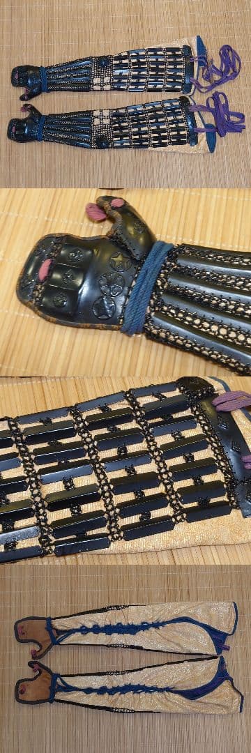 ★送料無料☆紫白糸威大袖黒二枚胴具足☆等身大鎧一領☆甲冑★