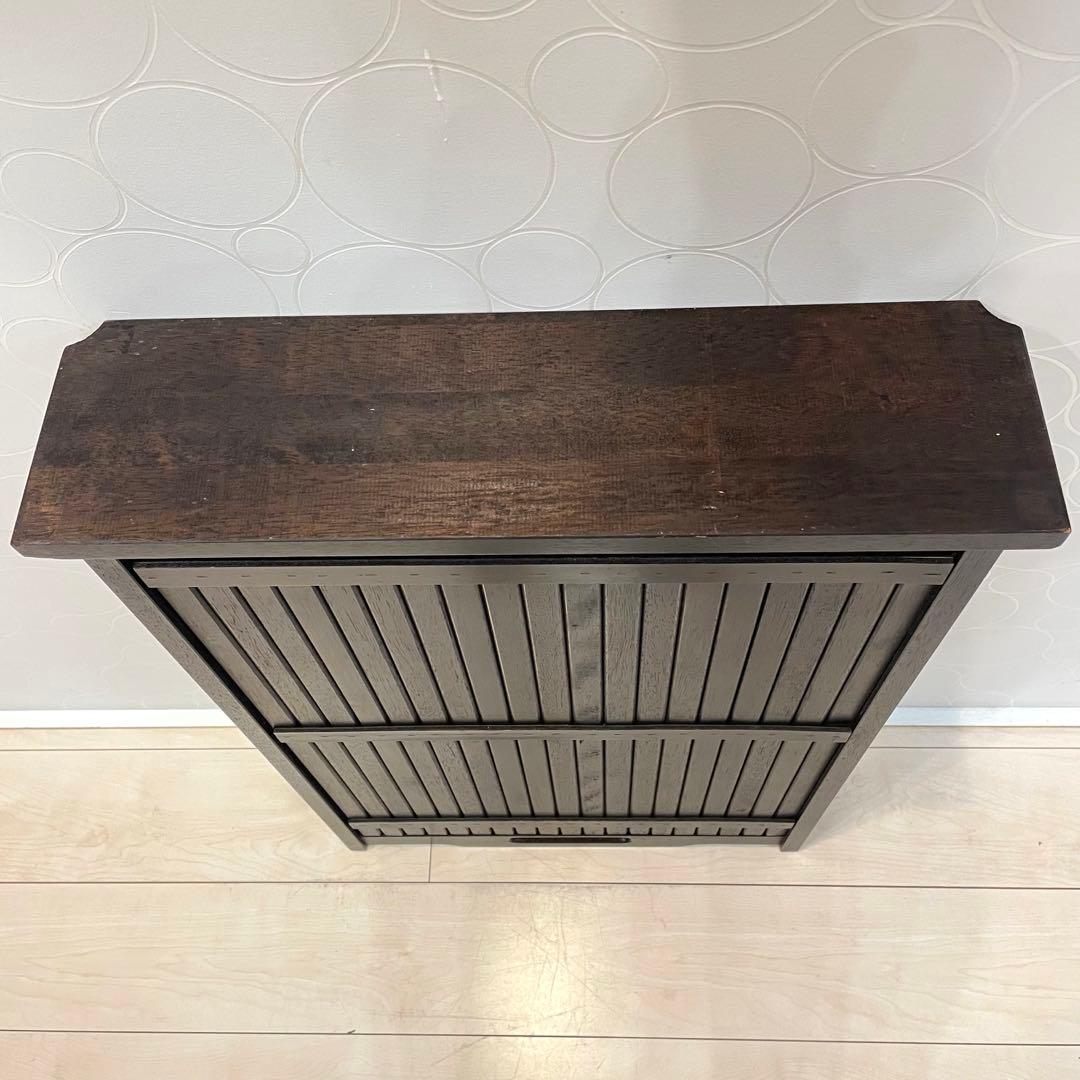 希少】オールドカリモク 木製マガジンラック スリッパラック 収納棚