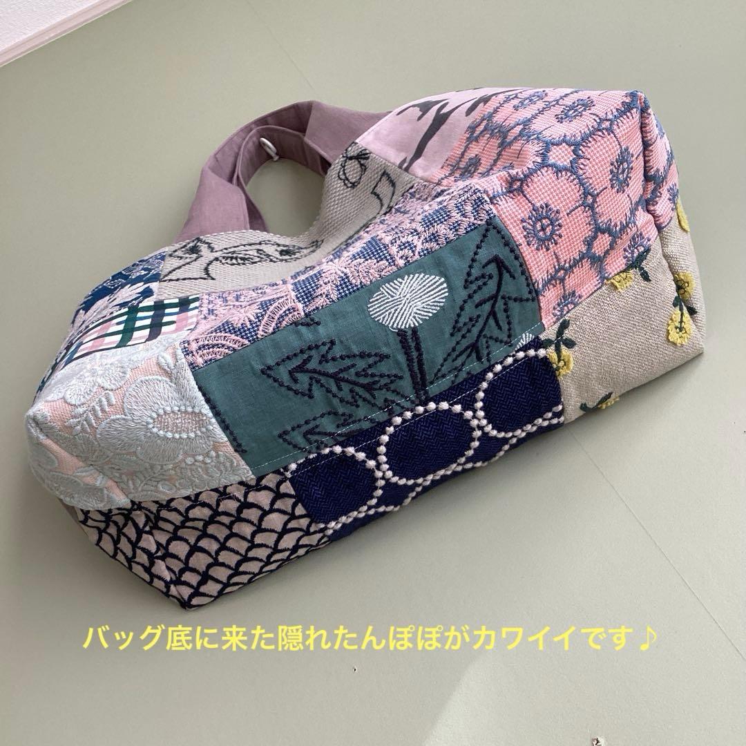 ミナペルホネンパッチワークで大きめトートバッグハンドメイド