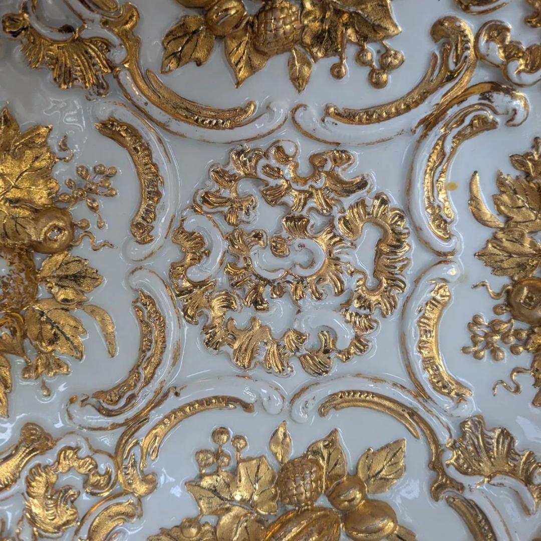 23cm マイセン MEISSENゴールドレリーフ キャビネットプレート ロココ