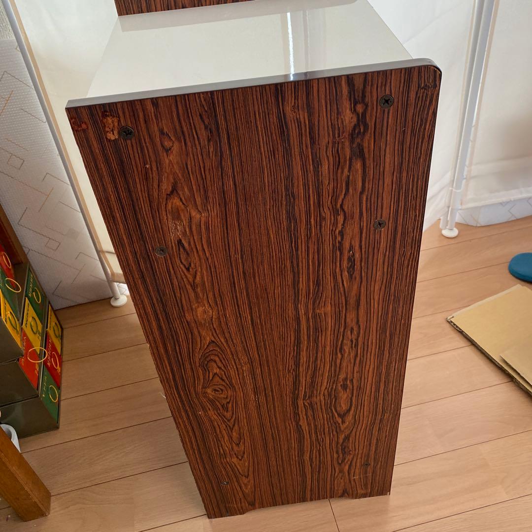 昭和レトロなダークブラウン木製キャビネット