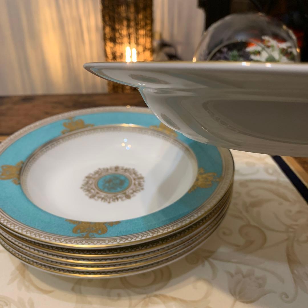 未使用 ウェッジウッド コロンビア パウダー ターコイズ 20cmサラダ