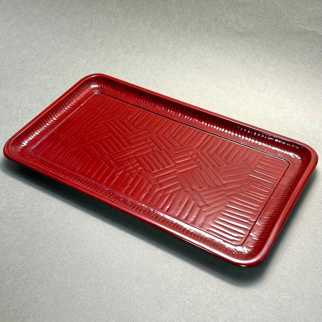 角盆　『後藤塗　香川漆器』　宗家後藤盆　朱色　讃岐漆器　お茶道具　茶道　工芸品