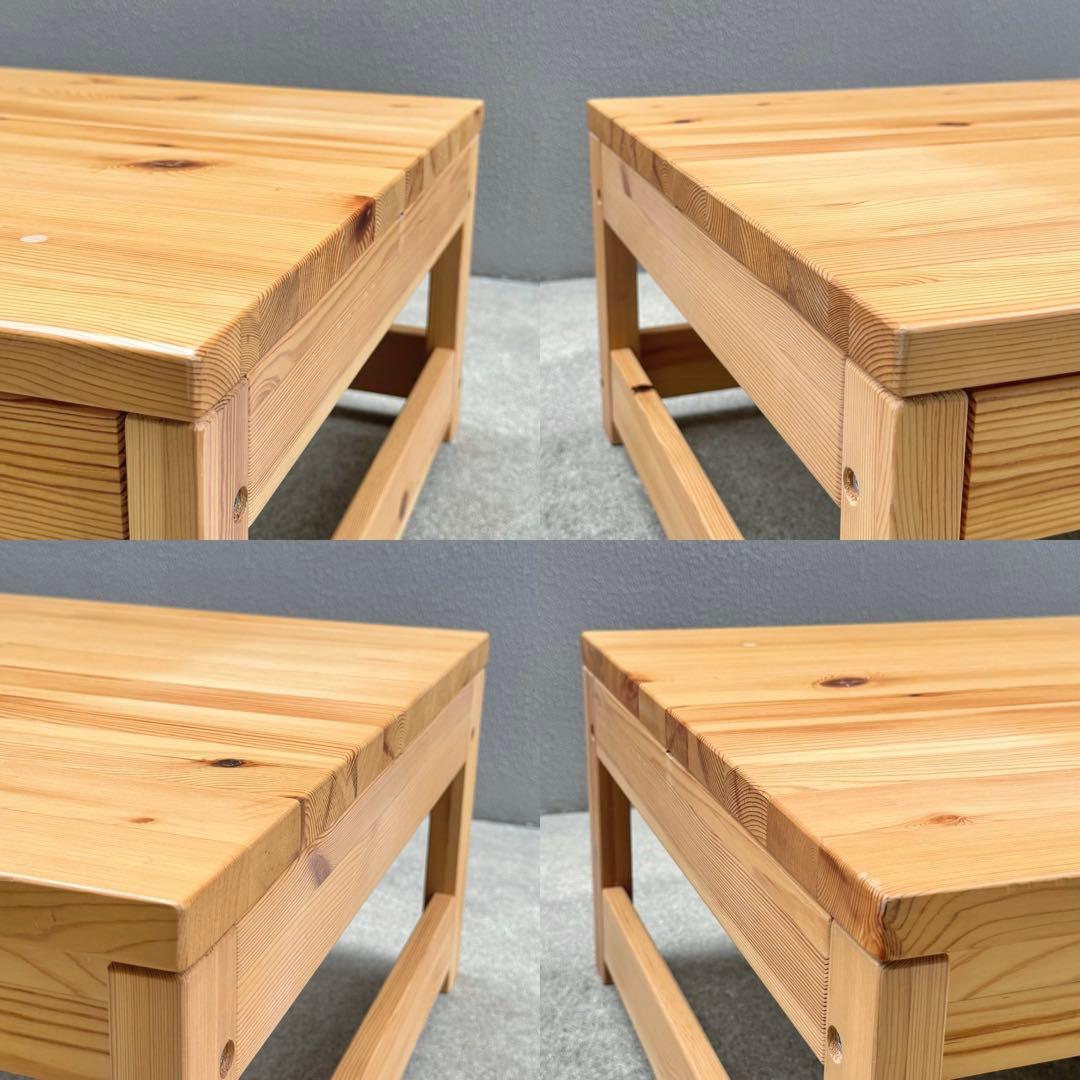 希少✴︎無印良品 パイン センターテーブル デスク 文机 ローテーブル 引出し付