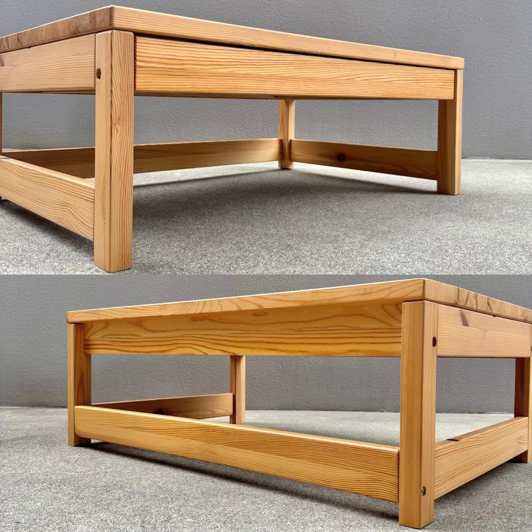 希少✴︎無印良品 パイン センターテーブル デスク 文机 ローテーブル 引出し付