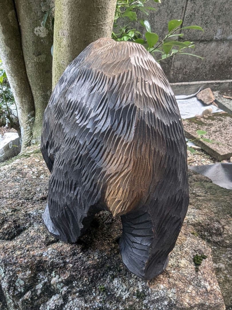 引間二郎　木歩作　やくも　熊木彫り