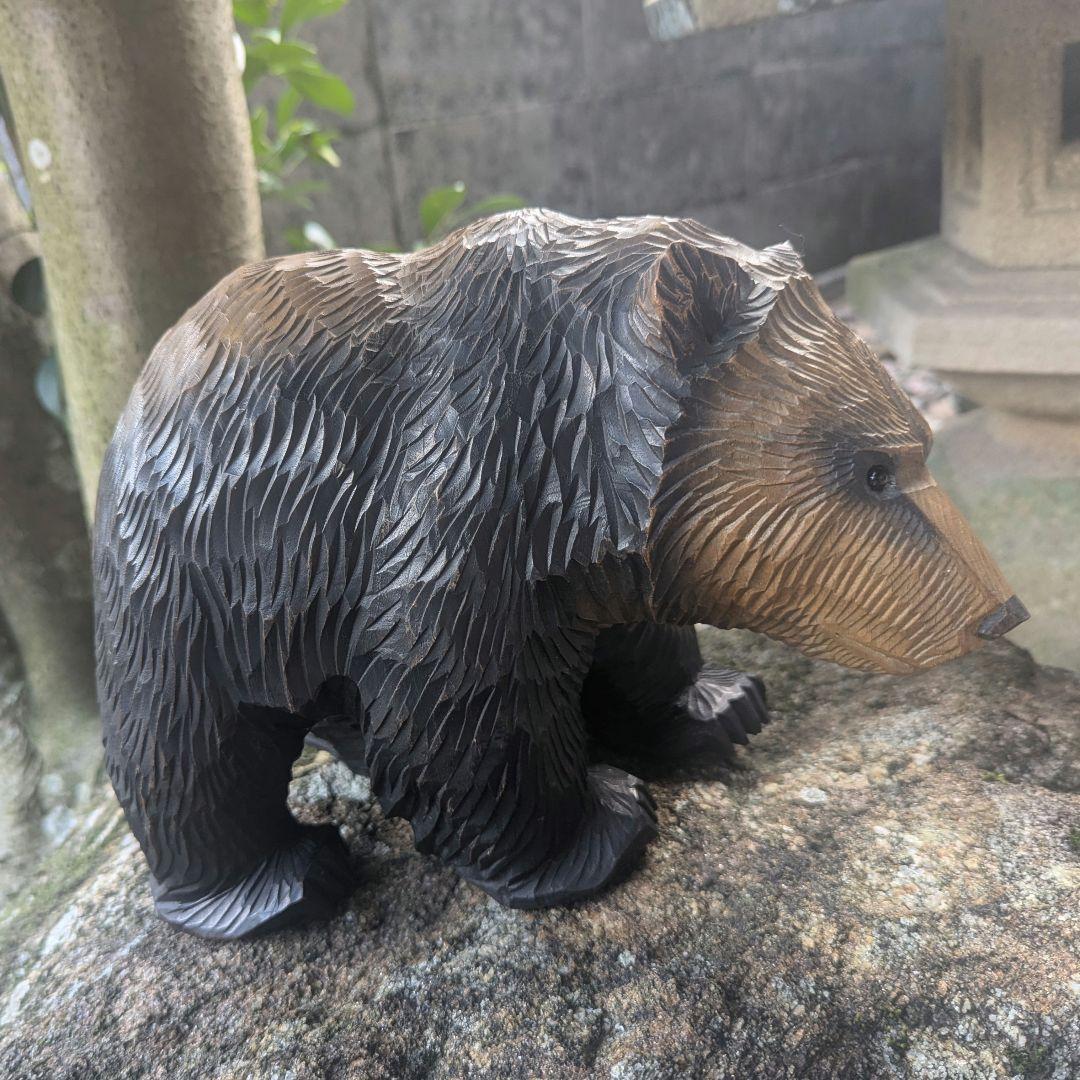 引間二郎　木歩作　やくも　熊木彫り