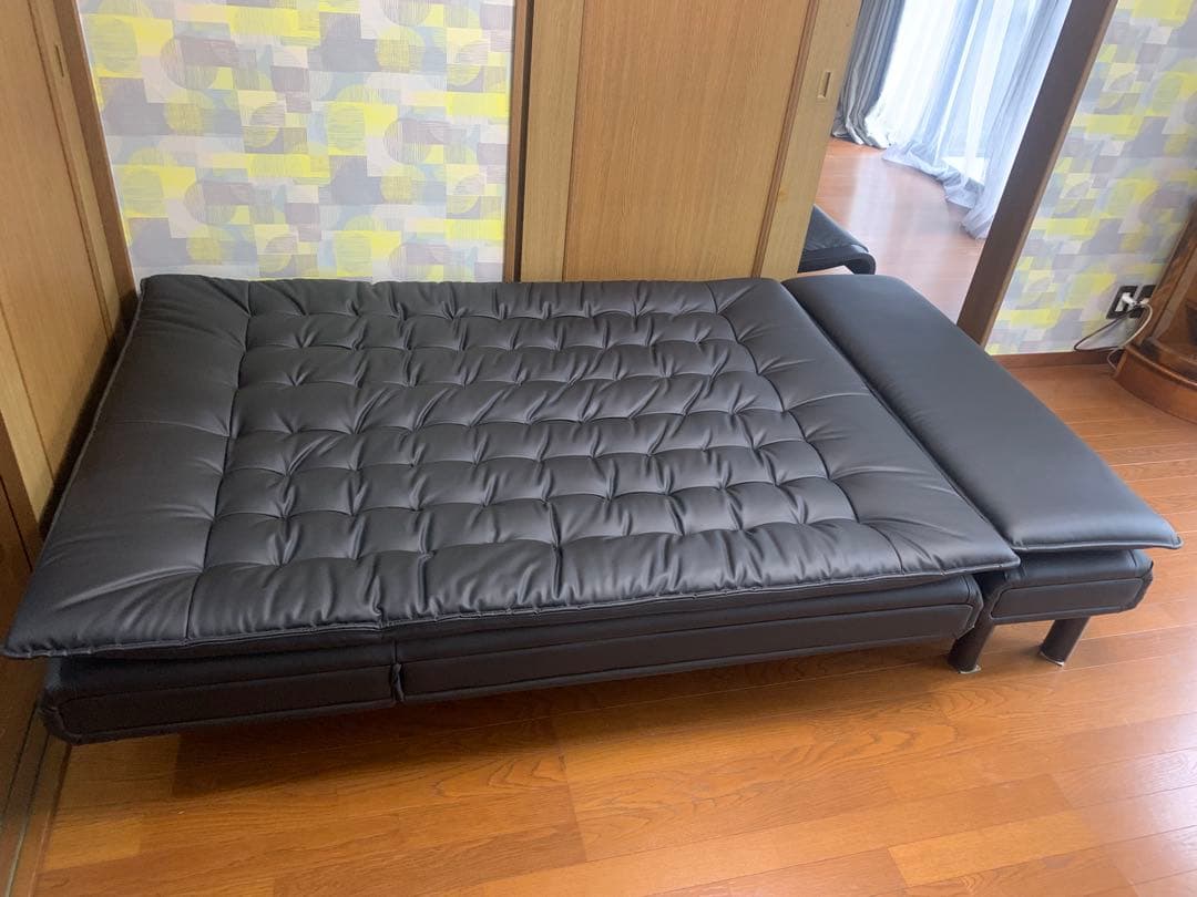 ソファベッド 合成皮革ベッドフレーム　ゼミダブル　ベッドフレームとマットレス