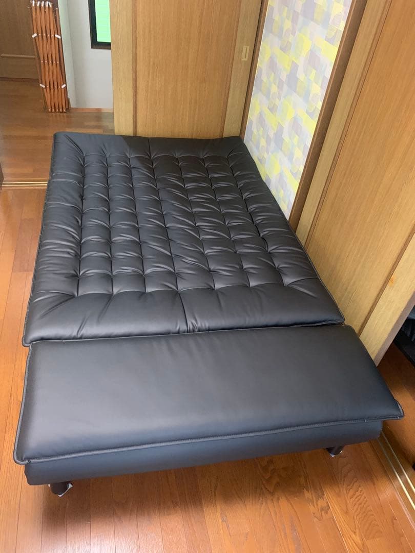 ソファベッド 合成皮革ベッドフレーム　ゼミダブル　ベッドフレームとマットレス