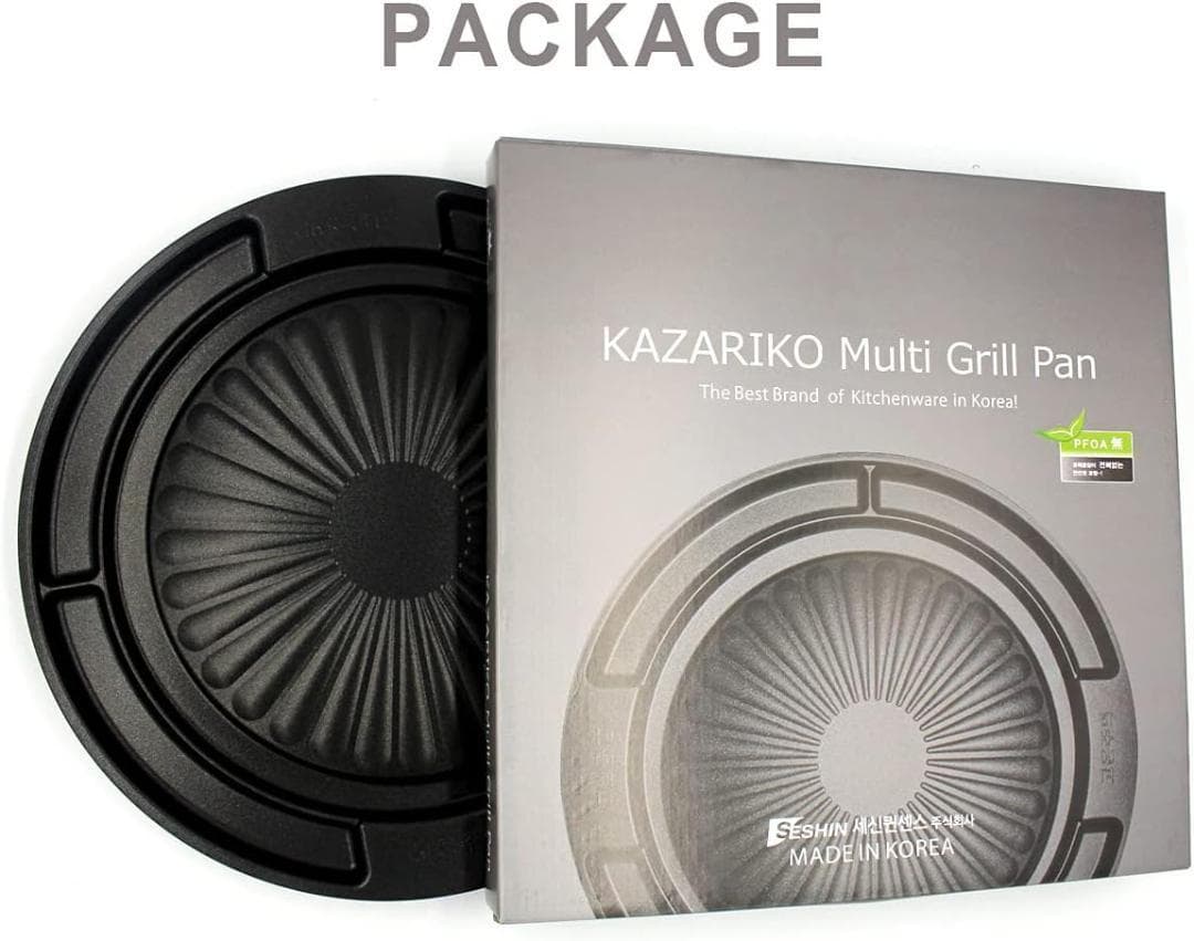 サムギョプサル焼肉用プレート鉄板 浴びんだ防止コーティング 丸型 30cm