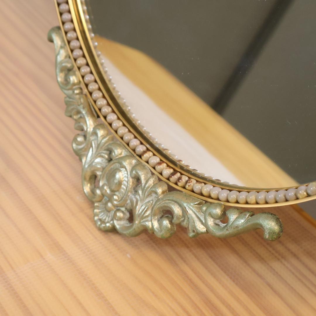 アンティーク調 ウォールミラー 壁掛け鏡 エレガント クラシカル ロココ調