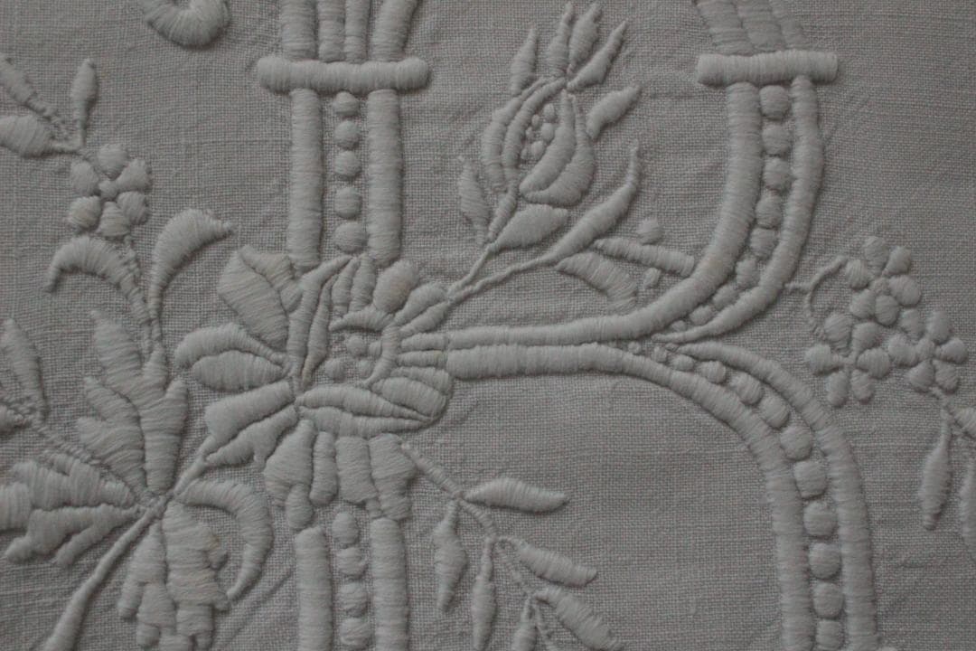 フランスアンティークイニシャルシーツ/モノグラムカバー/MONOGRAM“HB”