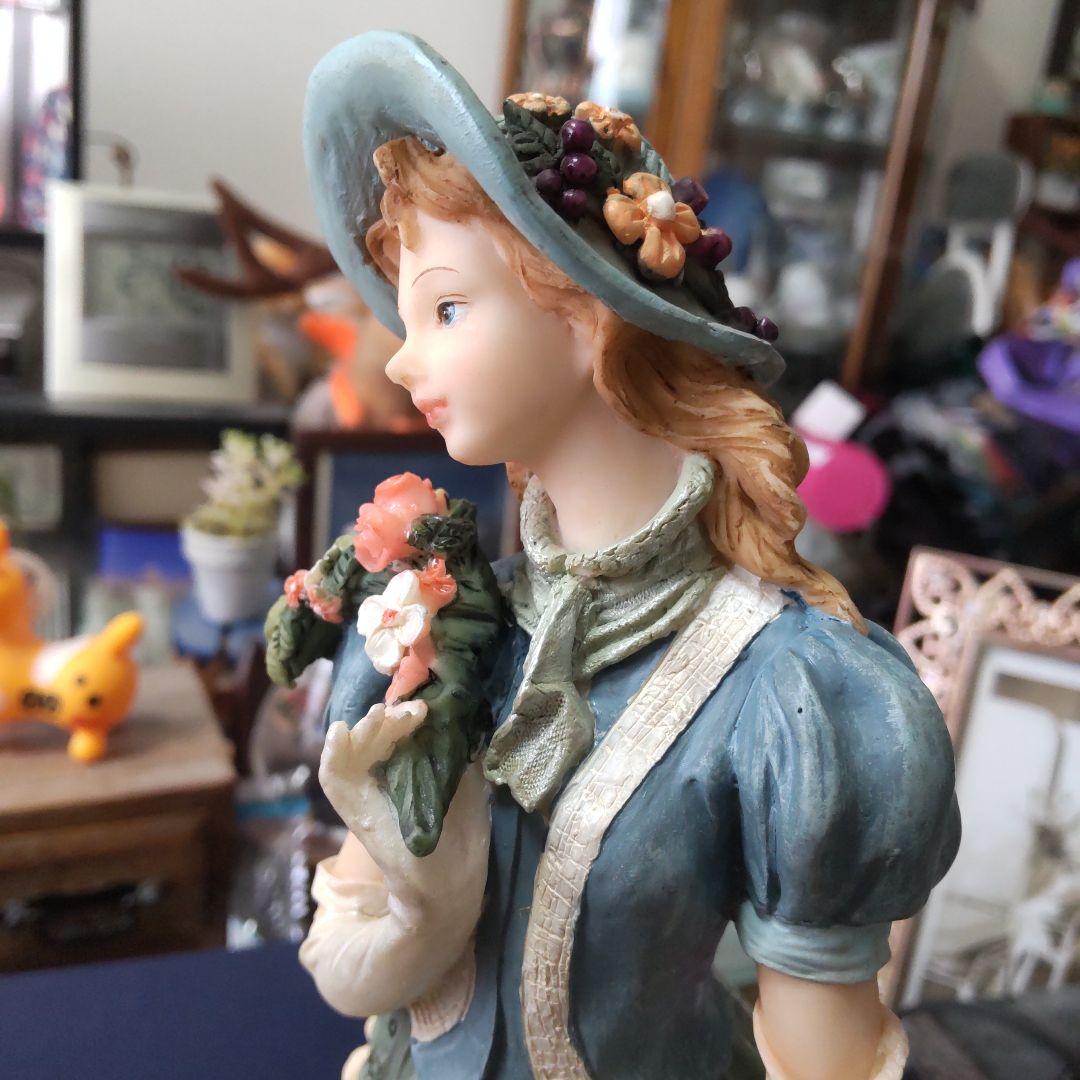 最終値下げ　リカルドシェルマニ　貴婦人像　青いドレスの貴婦人　プレートあり　美品