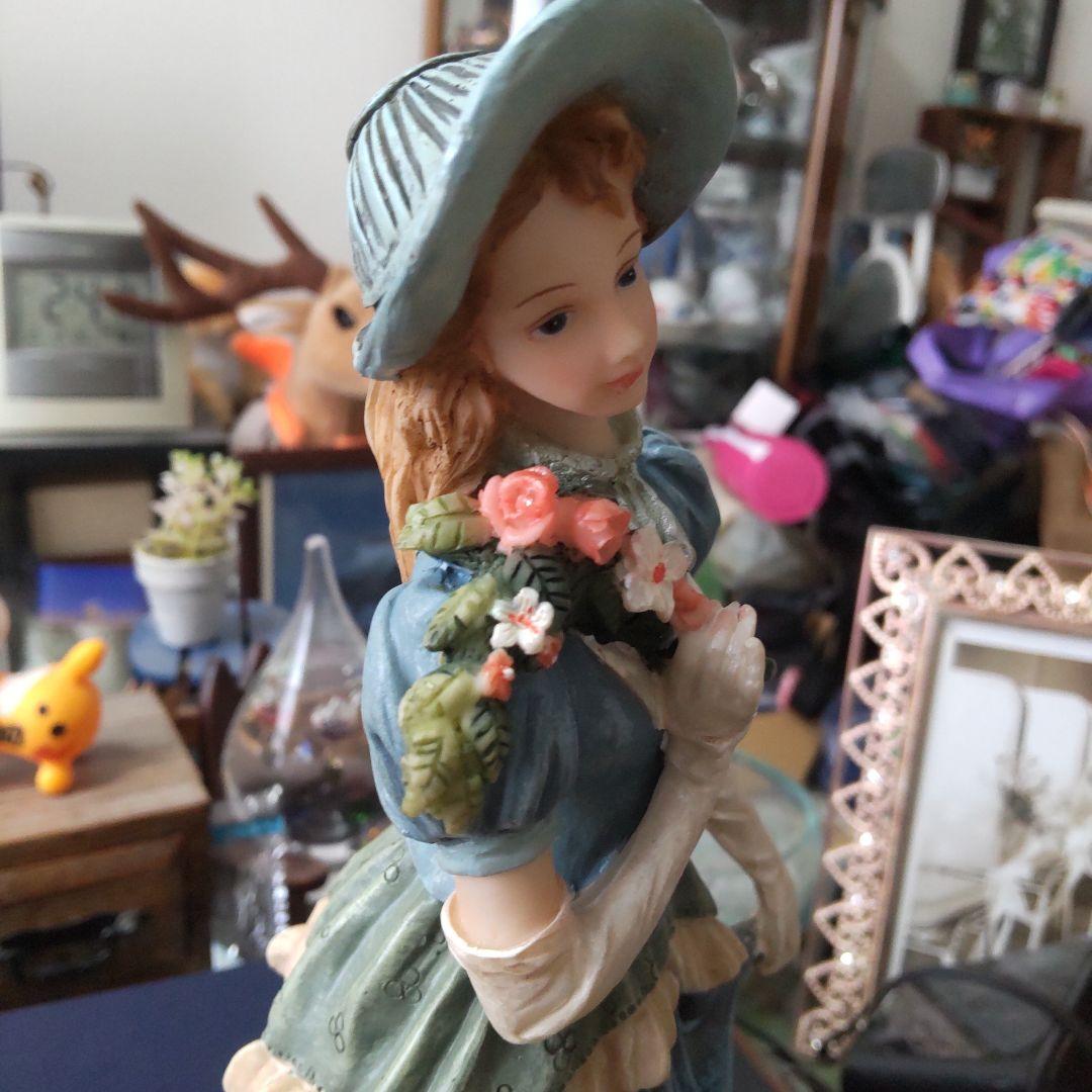 最終値下げ　リカルドシェルマニ　貴婦人像　青いドレスの貴婦人　プレートあり　美品