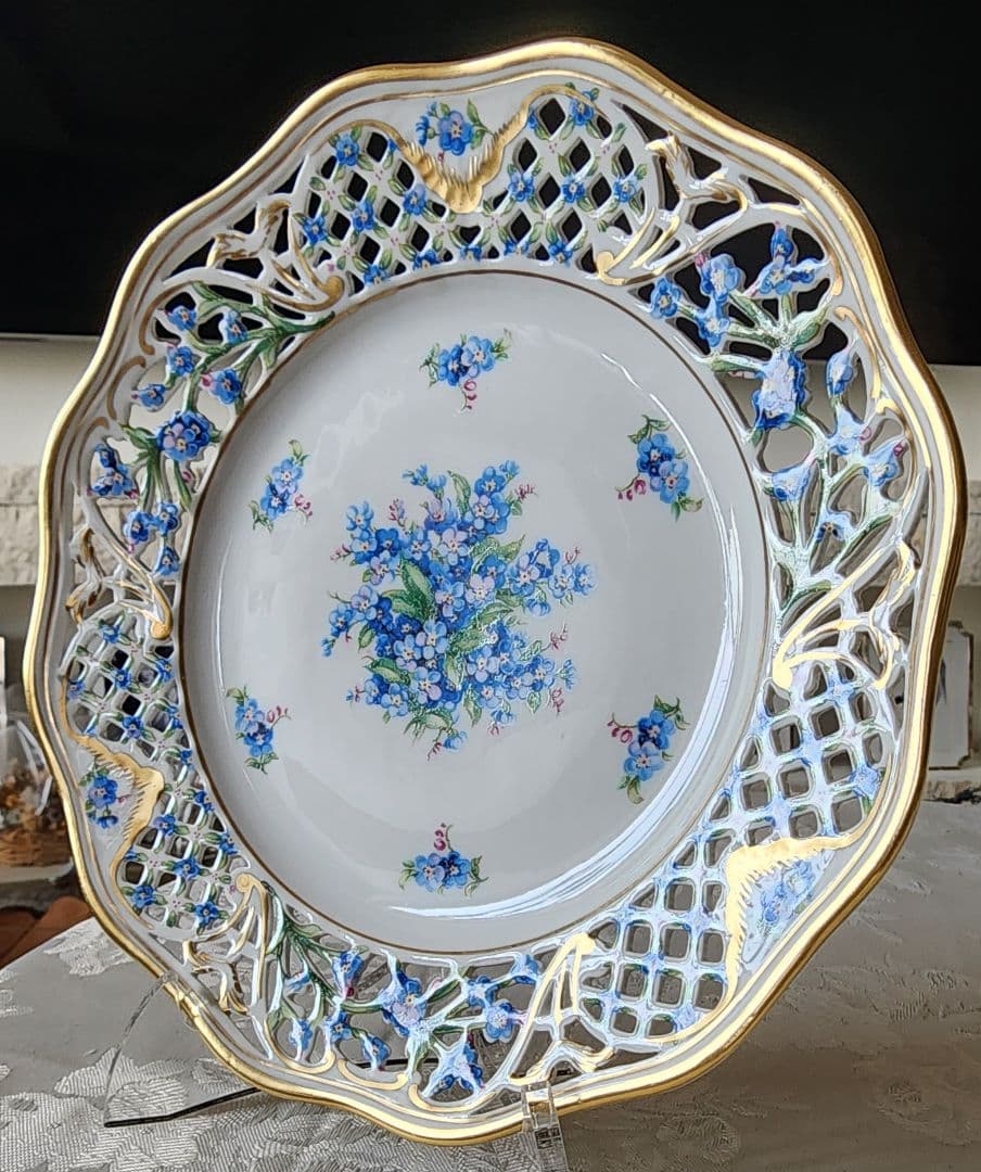 シューマン ババリア ⑨ 勿忘草 21.9cm ピアスプレート 盛り皿