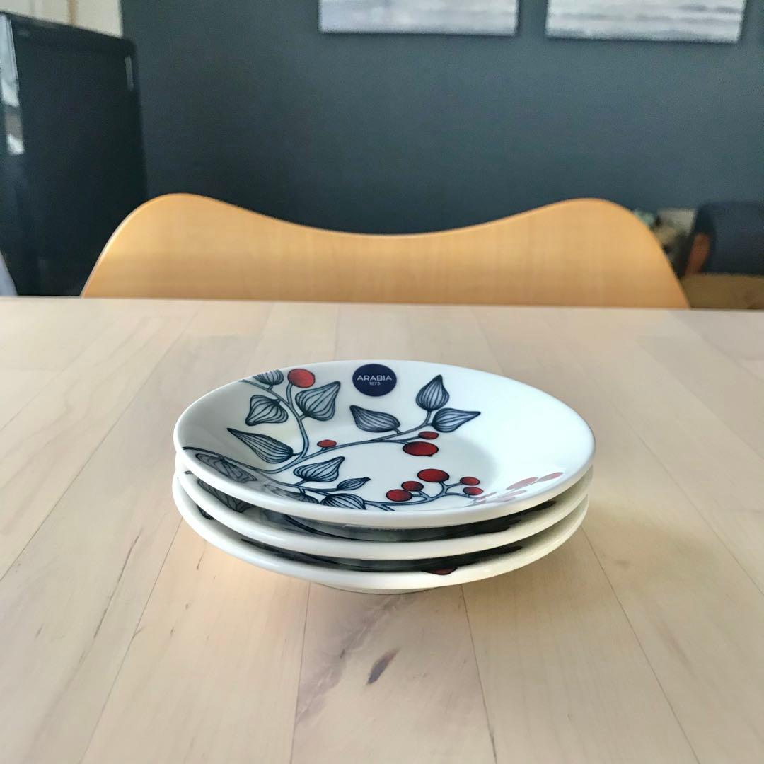 アラビア　ルノ　フロストベリー　プレート　11.5cm　3点セット　25周年ロゴ
