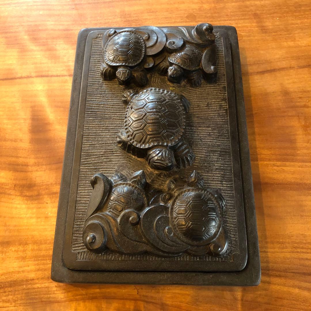 貴重 中国伝統工芸品 亀 彫刻硯 - メルカリ