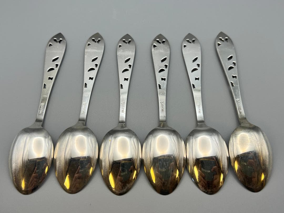 【海】SILVER　刻印　スプーン　6点セット　重量約104g　銀食器 銀細工