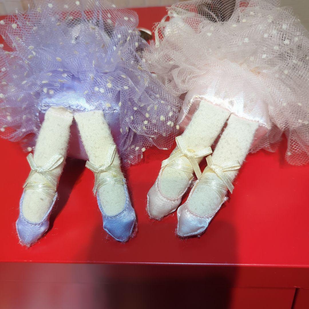 バレリーナオルゴール人形 2体セット ピンクと紫・昭和レトロ可愛い・Sylvia