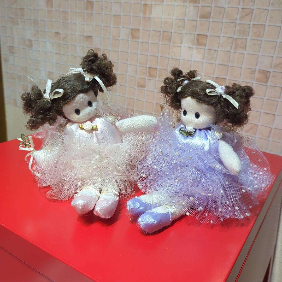 バレリーナオルゴール人形 2体セット ピンクと紫・昭和レトロ可愛い・Sylvia