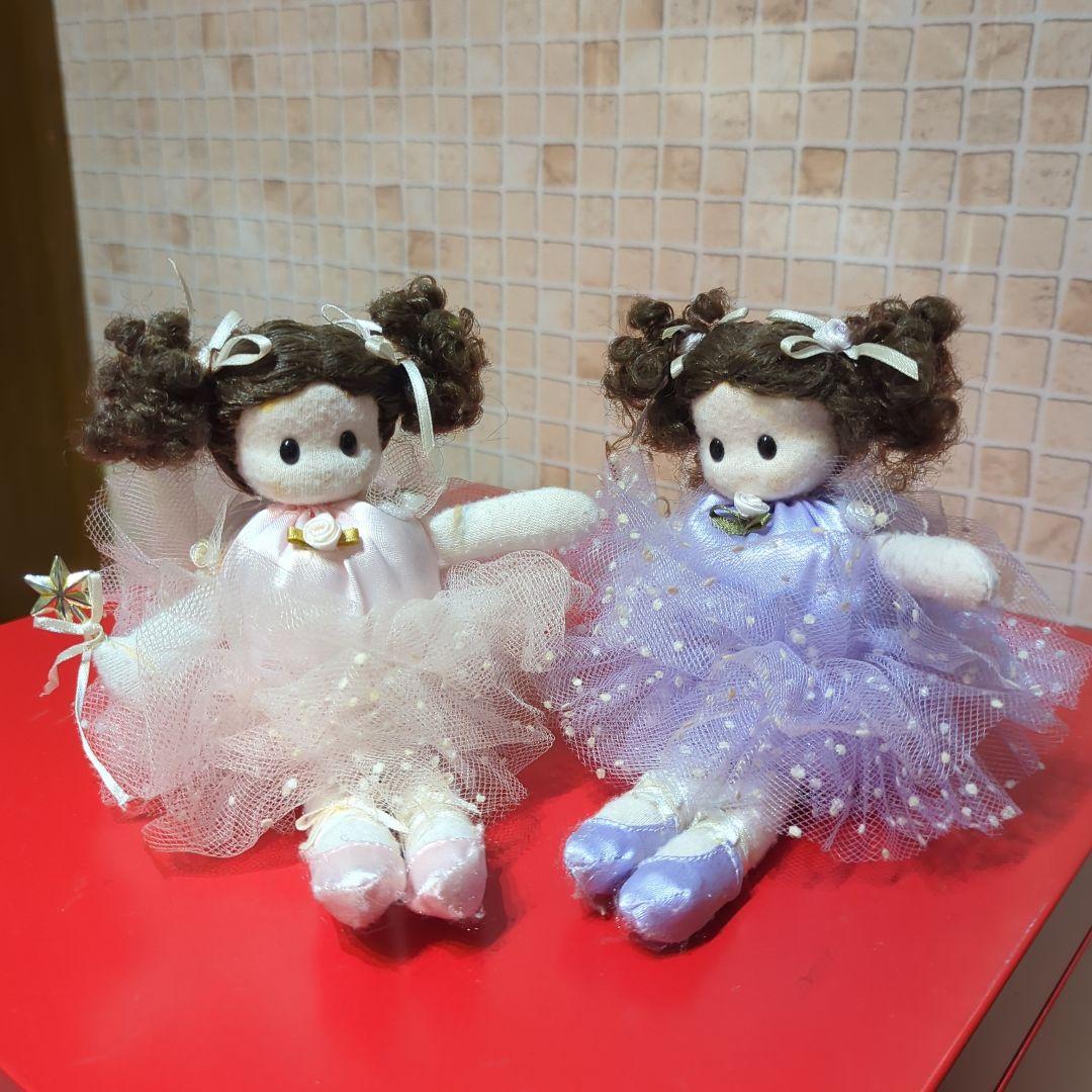 バレリーナオルゴール人形 2体セット ピンクと紫・昭和レトロ可愛い・Sylvia