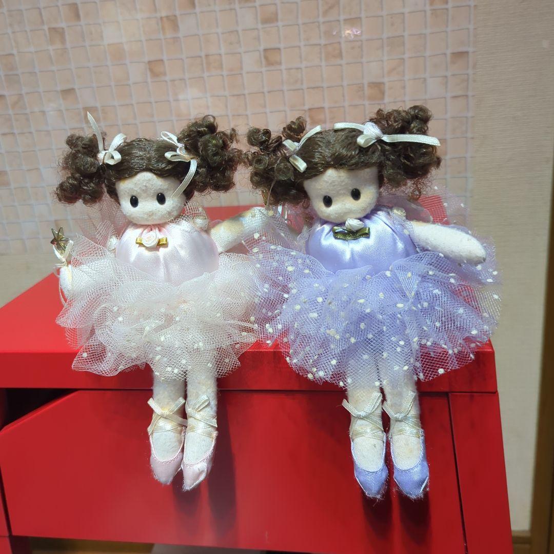 バレリーナオルゴール人形 2体セット ピンクと紫・昭和レトロ可愛い・Sylvia