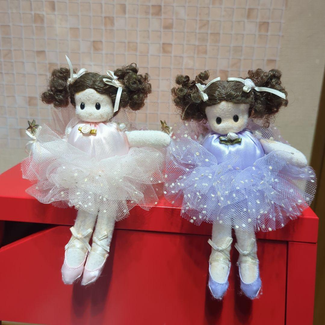 バレリーナオルゴール人形 2体セット ピンクと紫・昭和レトロ可愛い・Sylvia