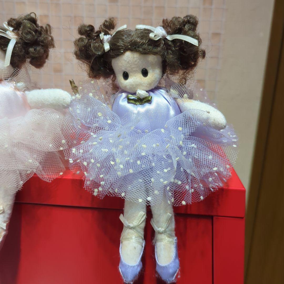 バレリーナオルゴール人形 2体セット ピンクと紫・昭和レトロ可愛い・Sylvia