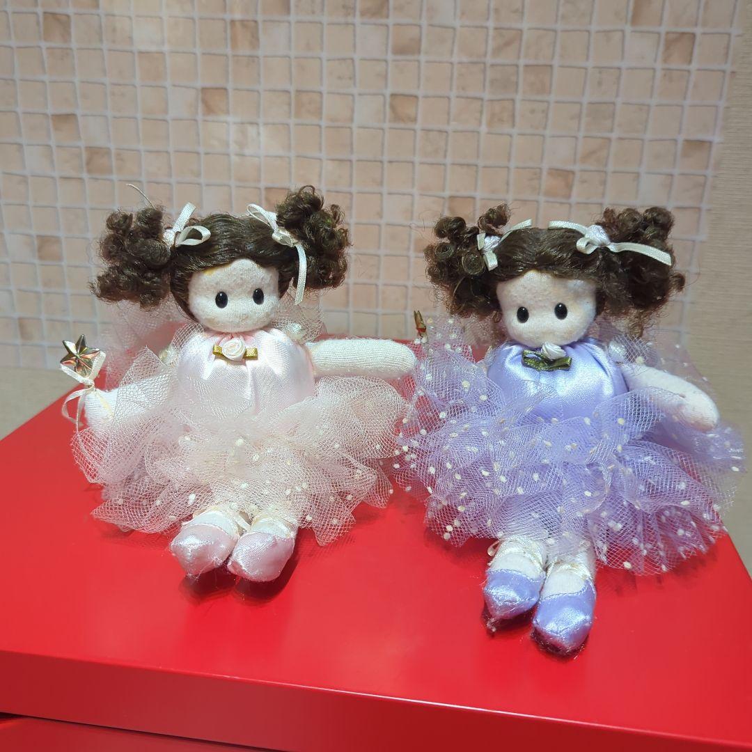バレリーナオルゴール人形 2体セット ピンクと紫・昭和レトロ可愛い・Sylvia