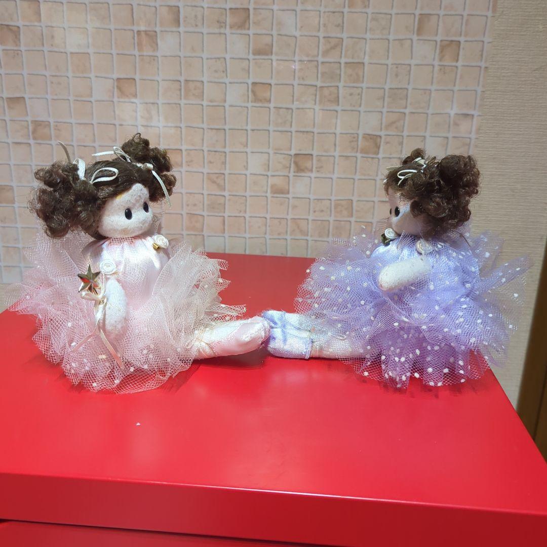 バレリーナオルゴール人形 2体セット ピンクと紫・昭和レトロ可愛い・Sylvia