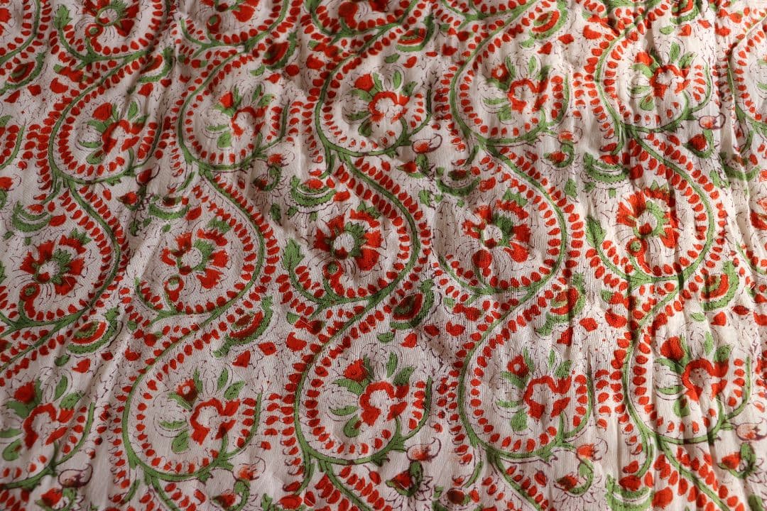 インドキルト布団　ブロックプリント