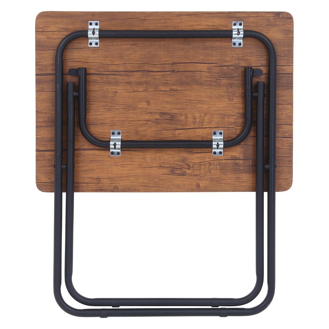 折りたたみ可能 簡易テーブルチェアセット ブラウン