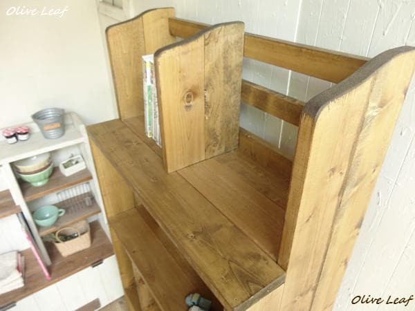 サイズオーダー可！スリム仕切り4段ラック●ナチュラルブラウン無垢材●受注製作