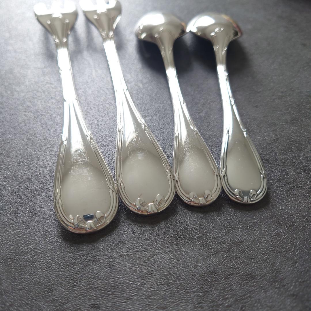 美品 クリストフル リュバン ケーキフォーク コーヒースプーン 4点