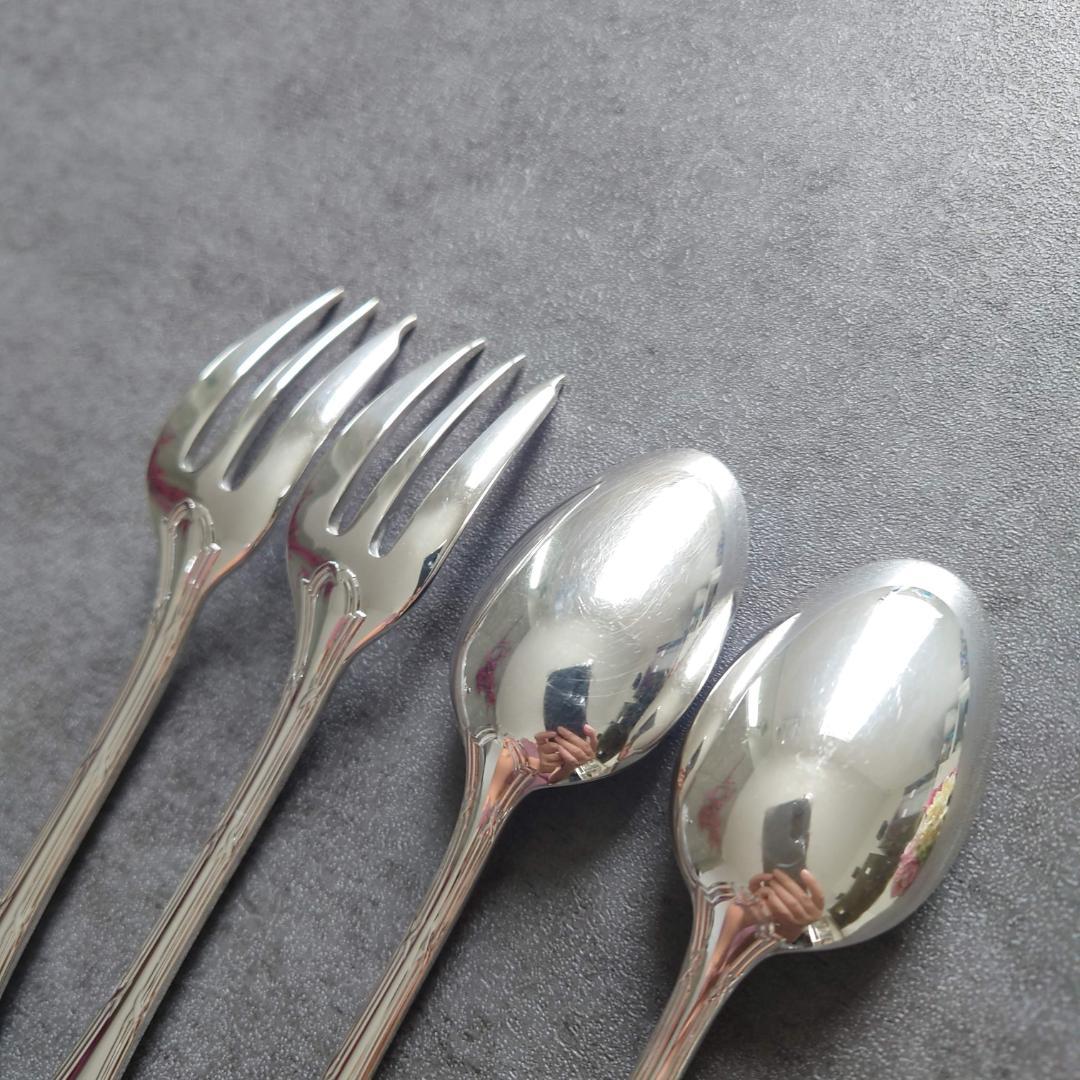 美品 クリストフル リュバン ケーキフォーク コーヒースプーン 4点