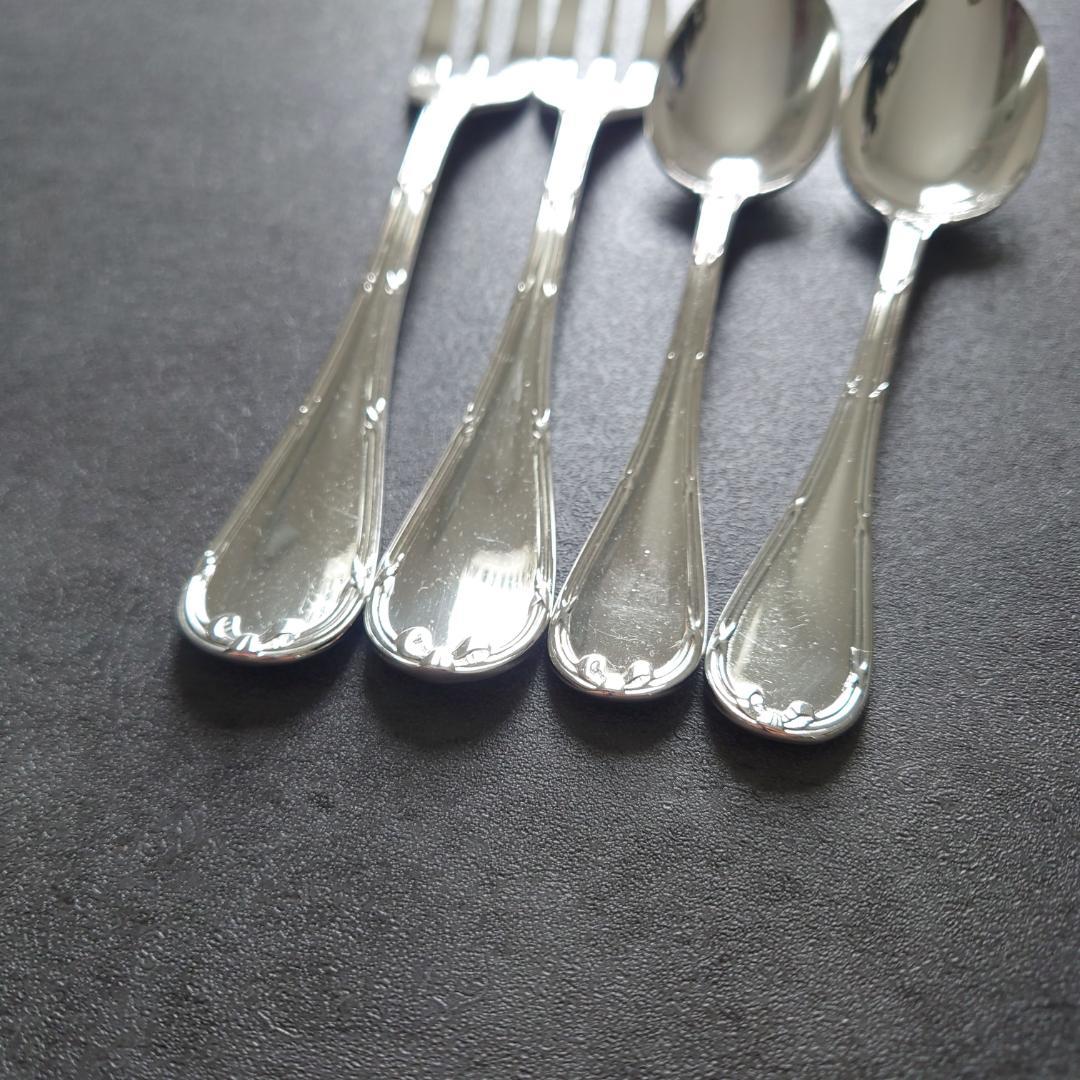 美品 クリストフル リュバン ケーキフォーク コーヒースプーン 4点