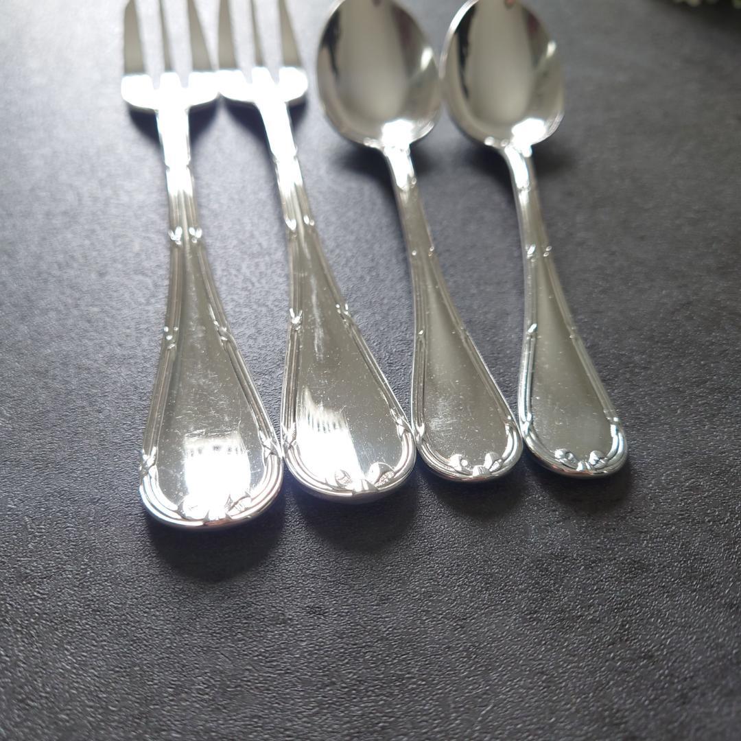 美品 クリストフル リュバン ケーキフォーク コーヒースプーン 4点