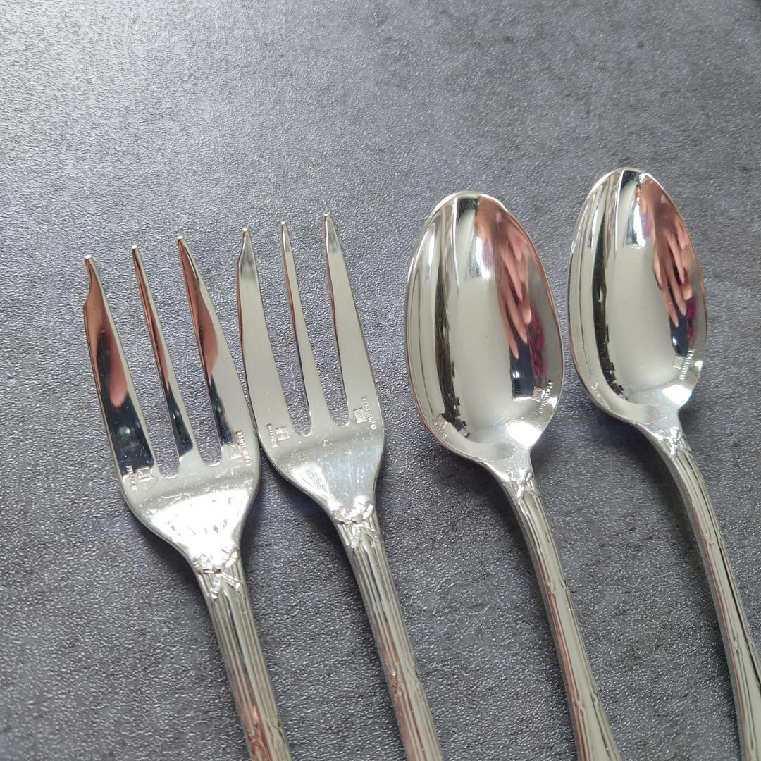 美品 クリストフル リュバン ケーキフォーク コーヒースプーン 4点