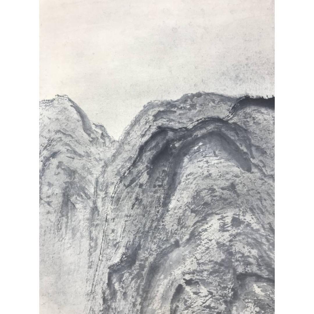 真作/林雲渓/林雲谿/山峡飛泉/山水図/瀧図/滝図/掛軸/名家伝来/AK-687