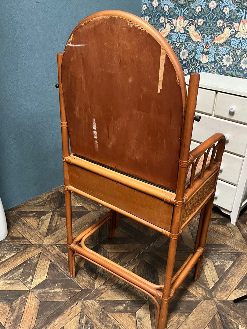 籐 ラタン ドレッサー 昭和レトロ インテリア アンティーク 当時物