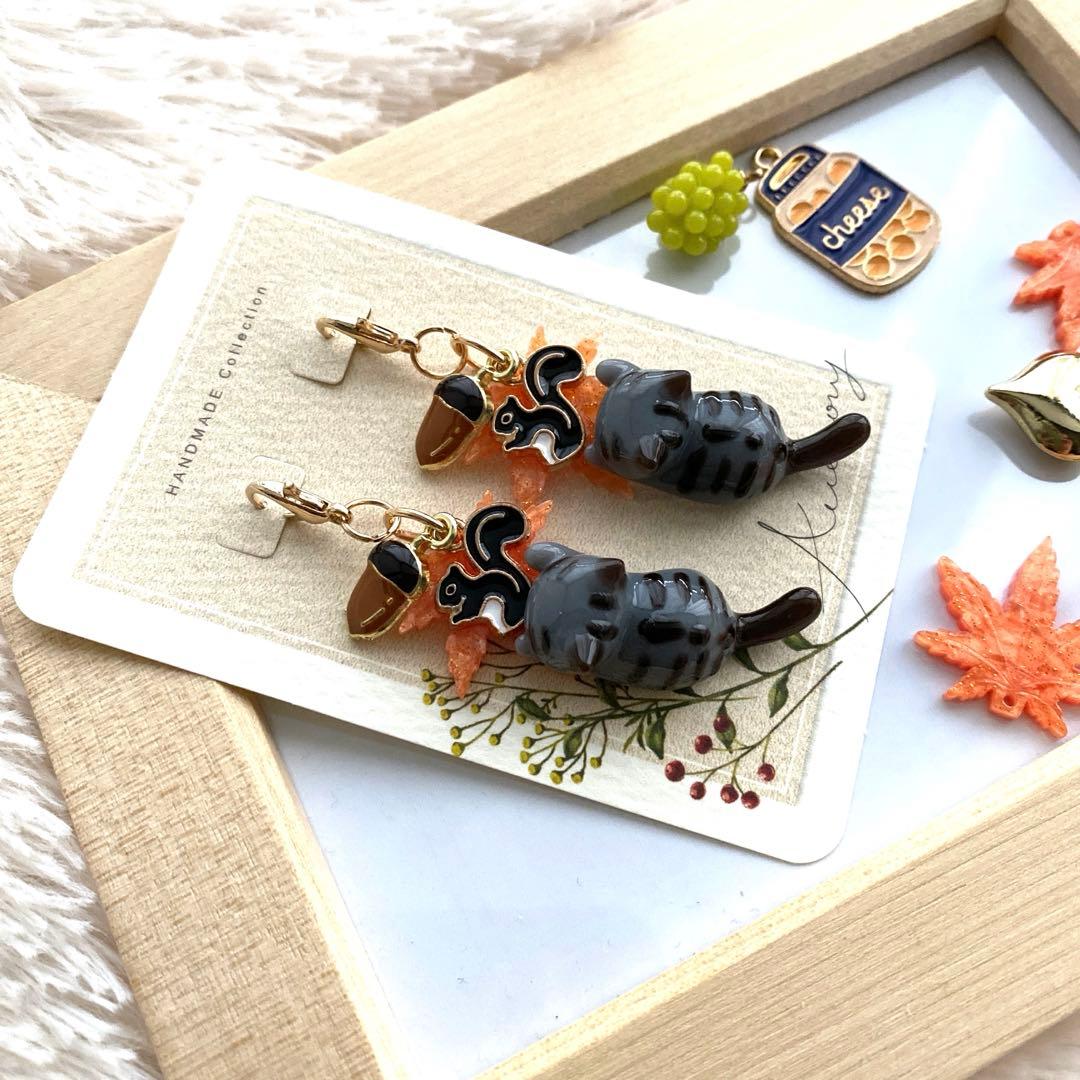 ☆秋いっぱいシマシマ猫ちゃんチャーム☆