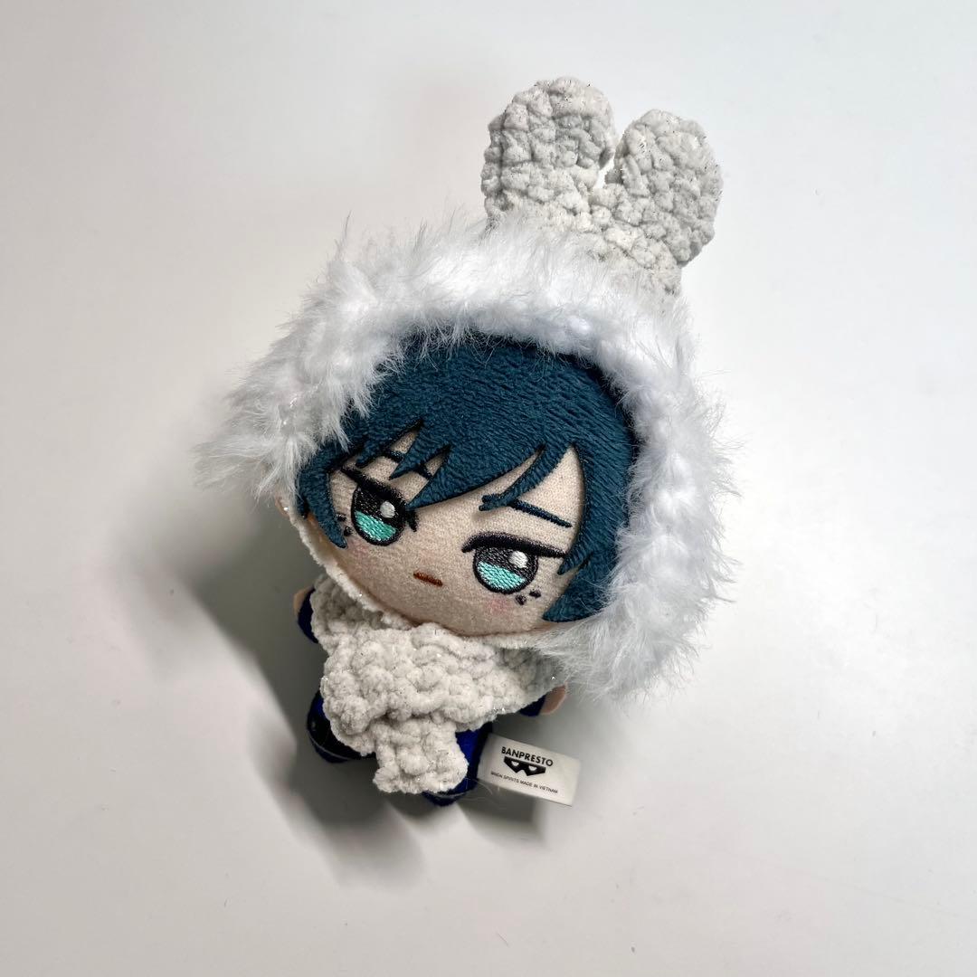 現品限り]ボンネット マフラー オフホワイト ちびぐるみ用 ぬい服 ぬい