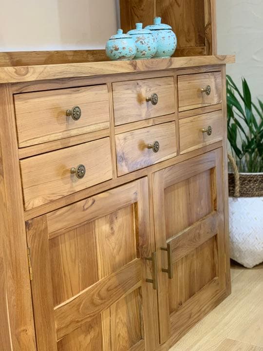 訳あり【送料無料】バリ島チーク無垢材カップボード通常275,000円がなんと！