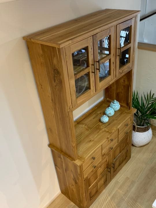 訳あり【送料無料】バリ島チーク無垢材カップボード通常275,000円がなんと！