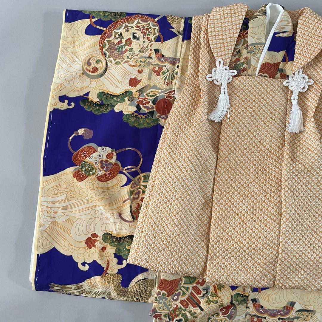 美品　七五三　3歳　アンティークお着物セット　正絹　総絞り被布　雪駄