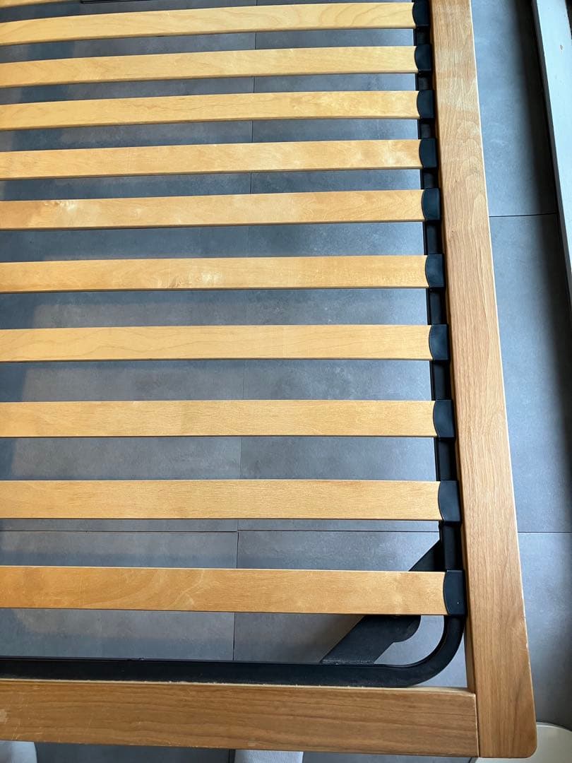 無印良品 脚付 ベッドフレーム シングル ウォールナット 横浜市内引取り可