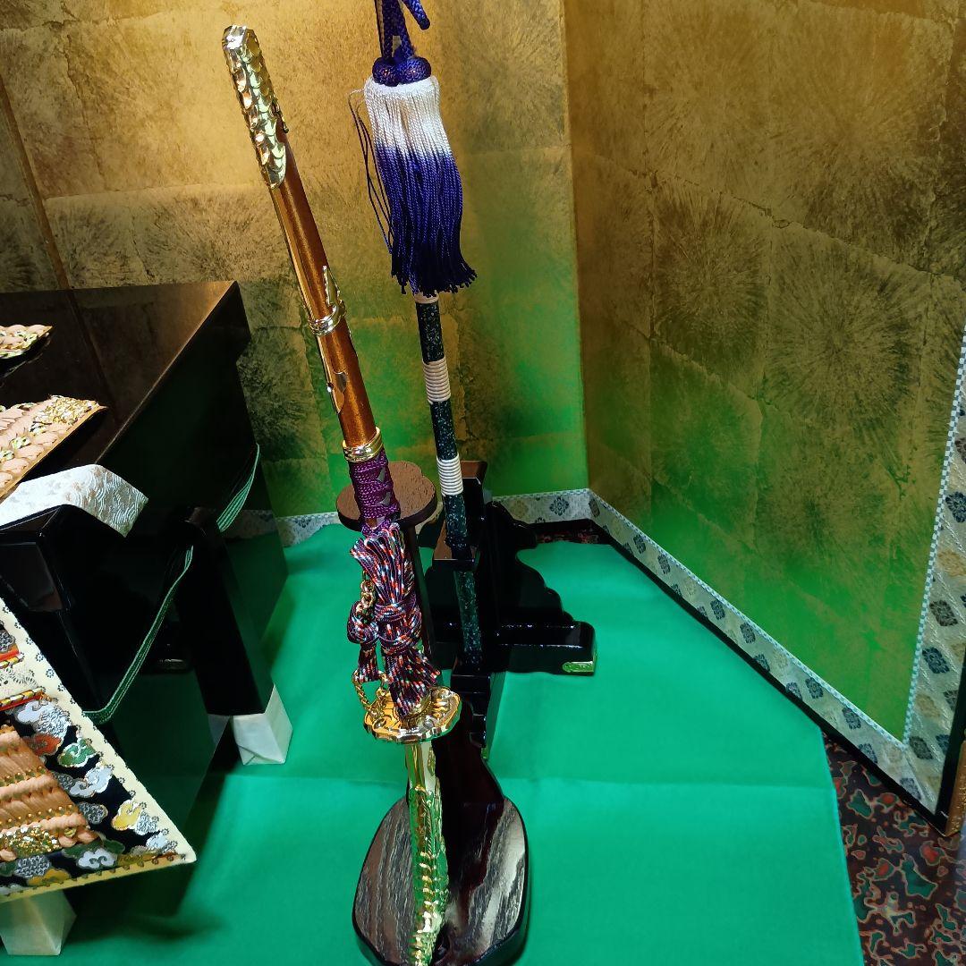 鎧司　上原玉鳳作　五月人形 金色の屏風と提灯その他小物付き　民泊施設に最適