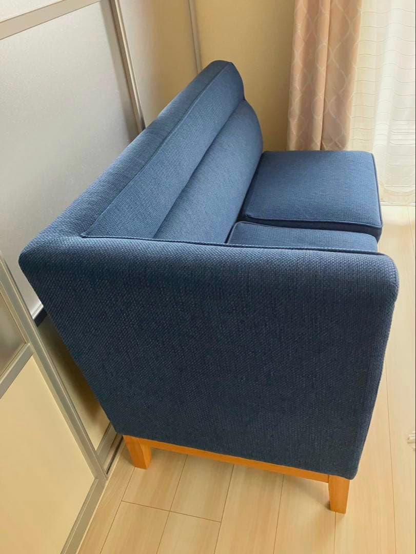 【美品】送料込み　ニトリ　2人〜2.5人掛けソファ　ネイビー　ゆったりサイズ