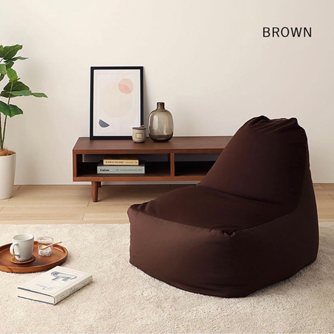 H 新品 ビーズソファ 単品 ブラウン ビーズクッション 1人掛け 座椅子