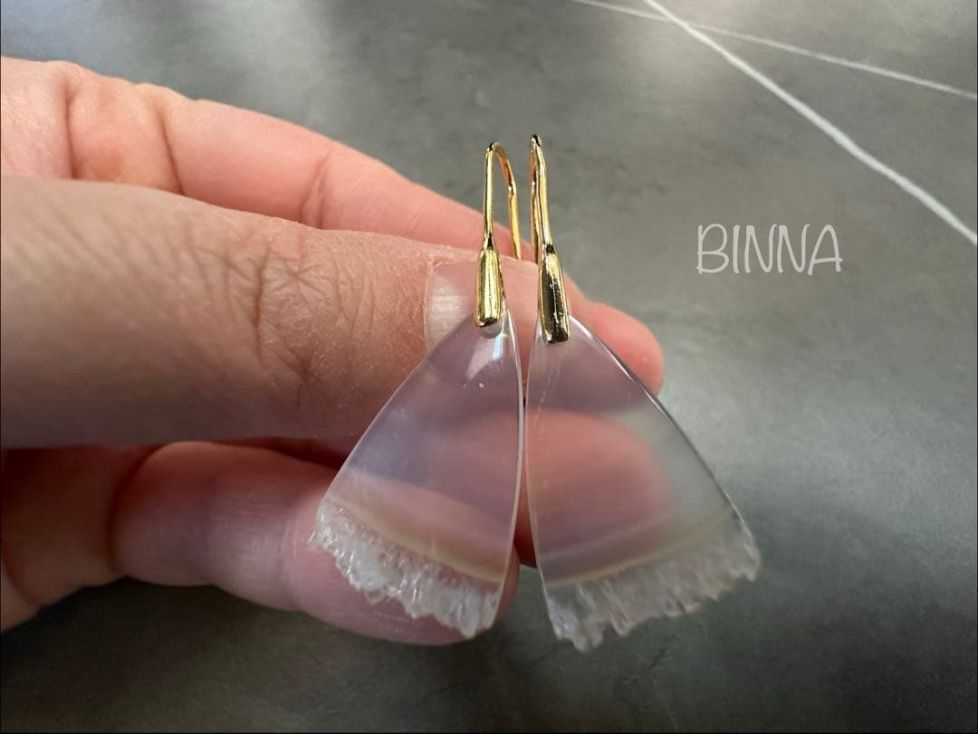 【Kaya】 ✴︎14kgf✴︎ アイリスアゲート ドゥルージー ピアス